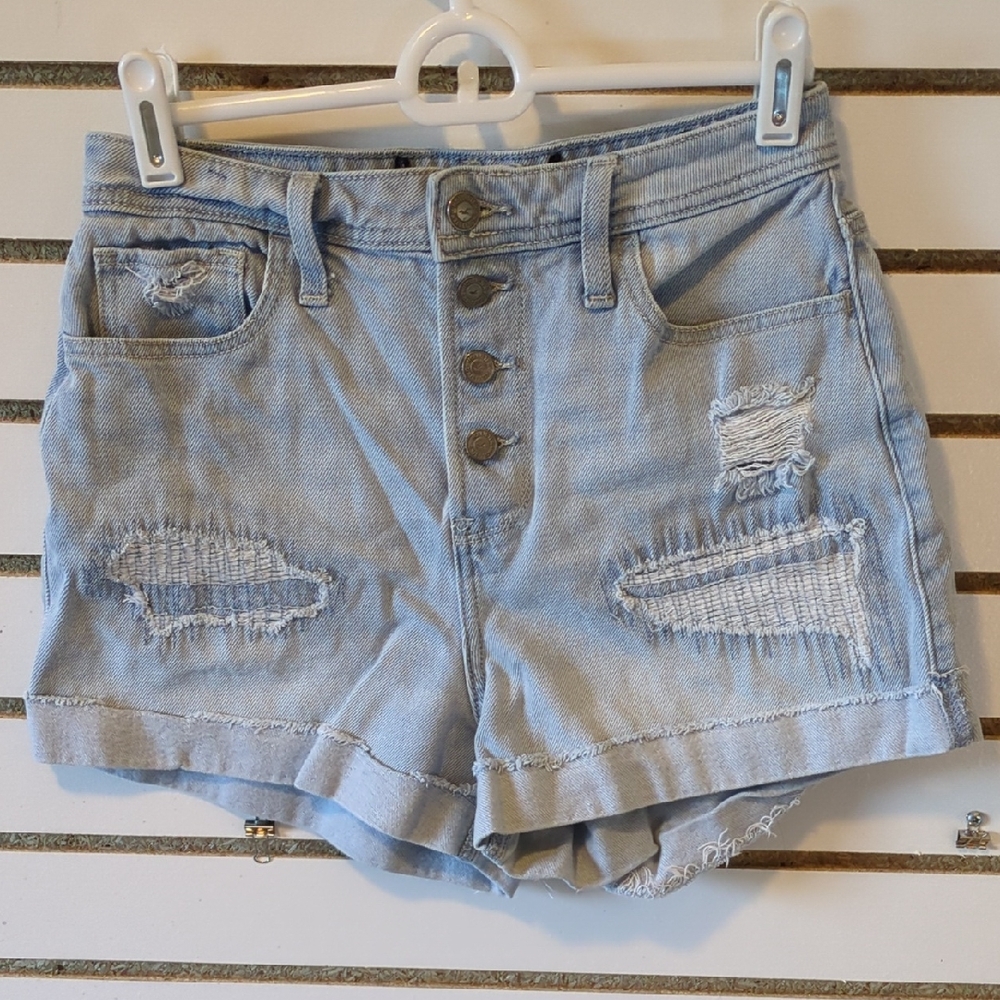 Hollister Light Blue Distressed Jean Shorts